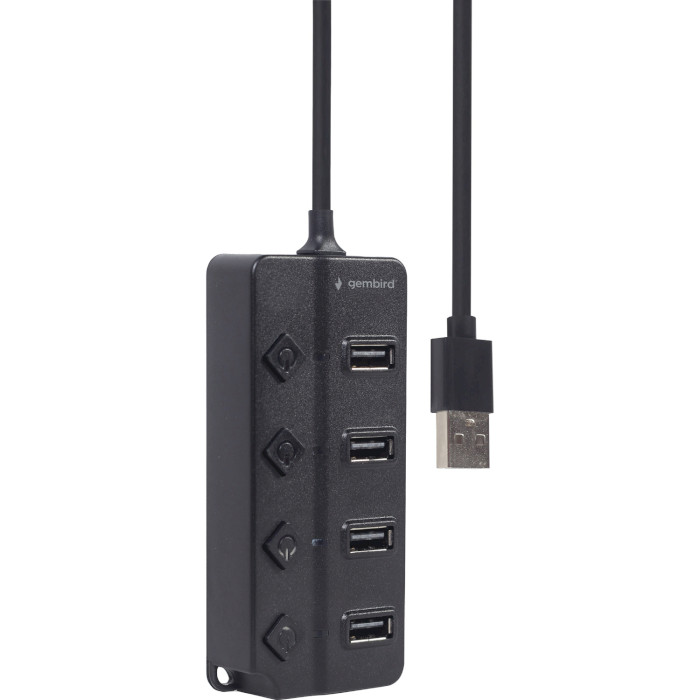 USB хаб с выключателями GEMBIRD UHB-U2P4P-01 Black