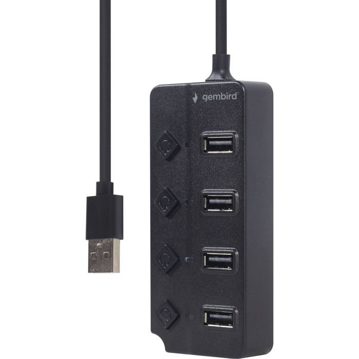 USB хаб с выключателями GEMBIRD UHB-U2P4P-01 Black