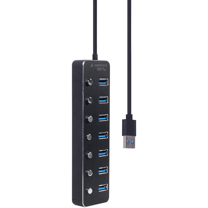 USB хаб с выключателями GEMBIRD UHB-U3P7P-01 Black