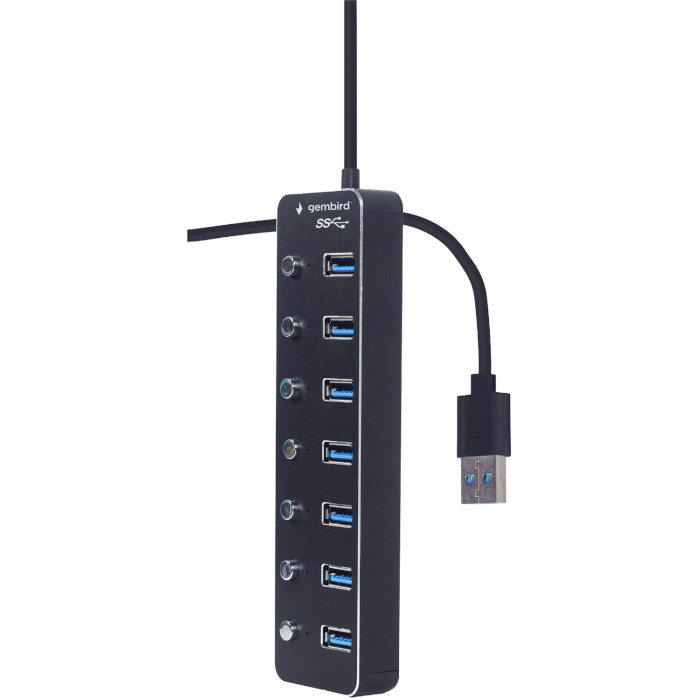 USB хаб з вимикачами GEMBIRD UHB-U3P7P-01 Black