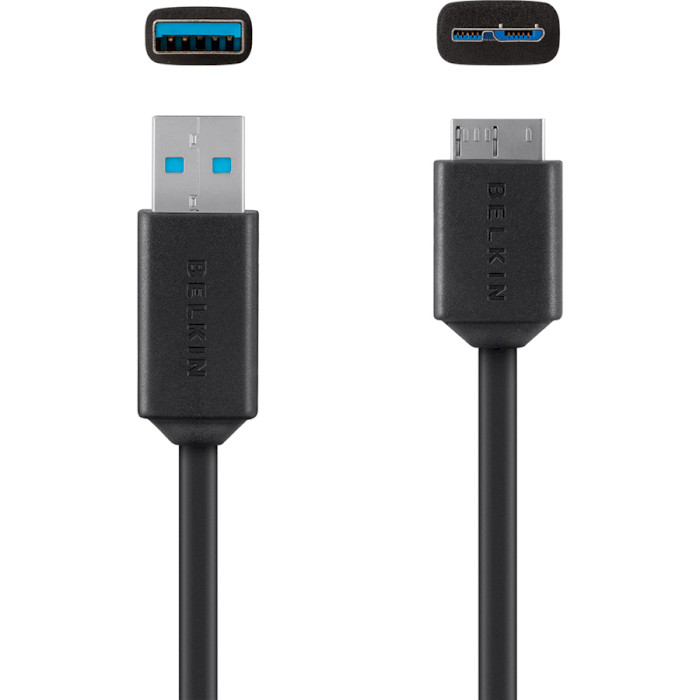 Кабель BELKIN SuperSpeed USB-A 3.0 to Micro-B 0.9м Black (F3U166BT03-BLK)