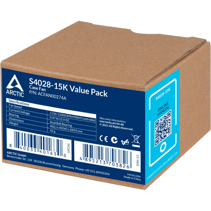 Комплект вентиляторів ARCTIC S4028-15K Black 5-Pack (ACFAN00274A)