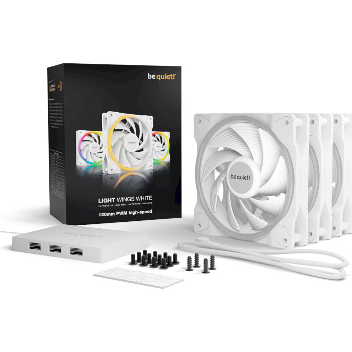 Комплект вентиляторів BE QUIET! Light Wings 120 PWM High-Speed White 3-Pack (BL101)