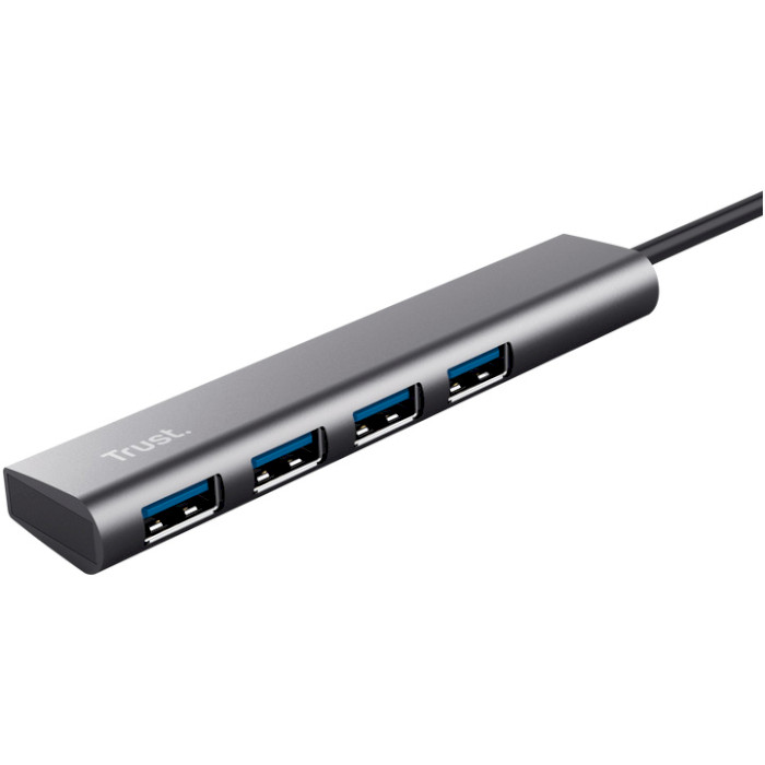 USB хаб TRUST Halyx 4 Port USB 3.2 Gray (24947)