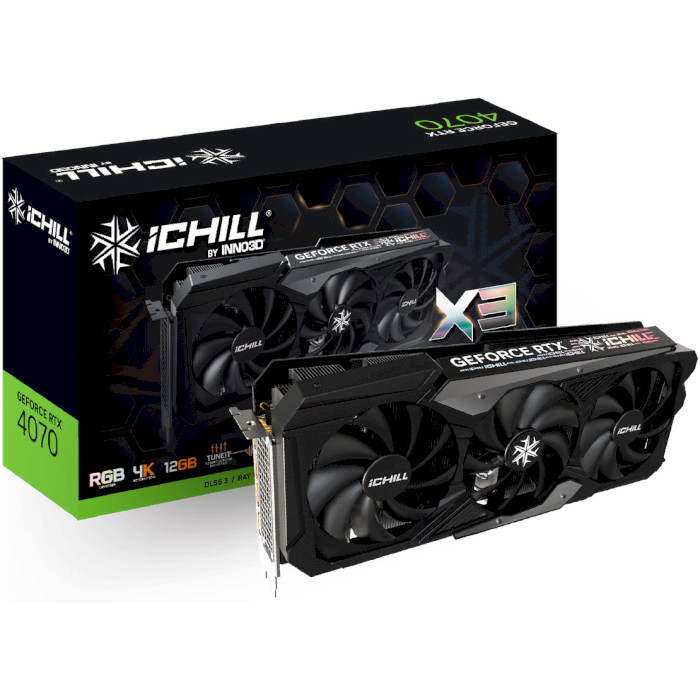 Відеокарта INNO3D Geforce RTX 4070 iChill X3 (C40703-126XX-186148H)