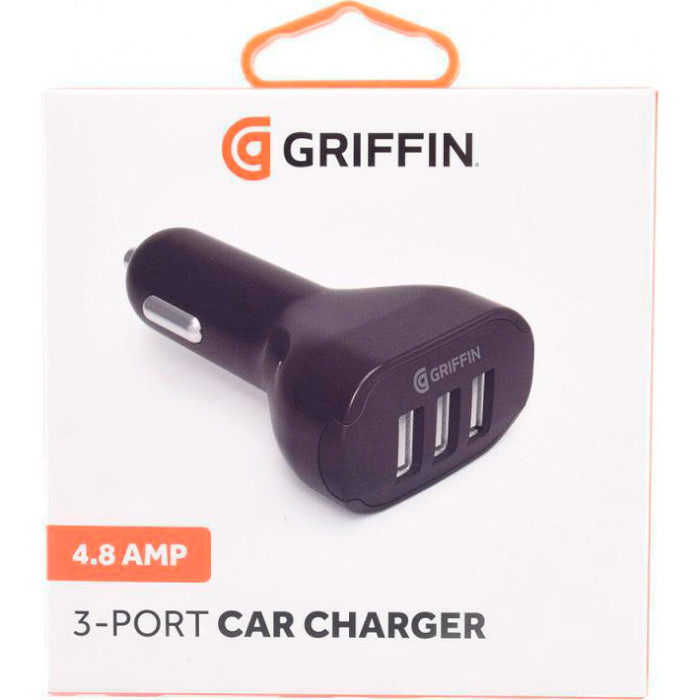 Автомобильное зарядное устройство GRIFFIN 3-Port 3xUSB-A, 4.8A Car Charger Black