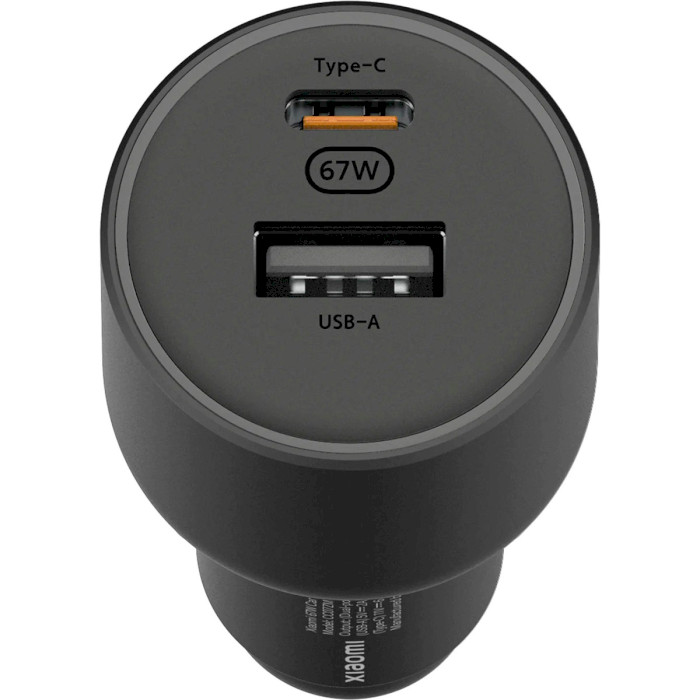 Автомобильное зарядное устройство XIAOMI 67W Car Charger USB-A + Type-C Black (BHR6814GL)