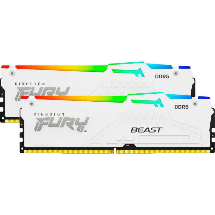 Модуль пам'яті KINGSTON FURY Beast RGB EXPO White DDR5 5200MHz 32GB Kit 2x16GB (KF552C36BWEAK2-32)