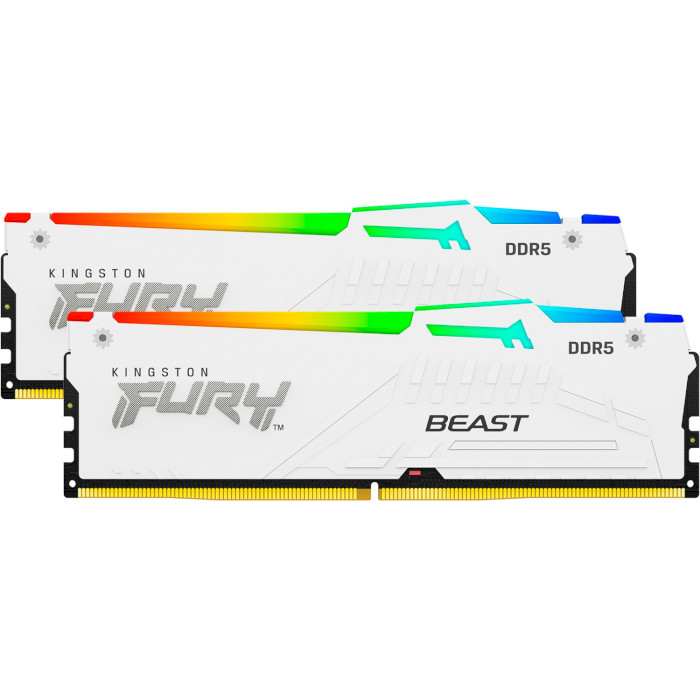 Модуль пам'яті KINGSTON FURY Beast RGB EXPO White DDR5 5200MHz 64GB Kit 2x32GB (KF552C36BWEAK2-64)