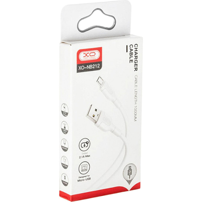 Кабель XO NB212 USB-A to Micro-USB 1м White