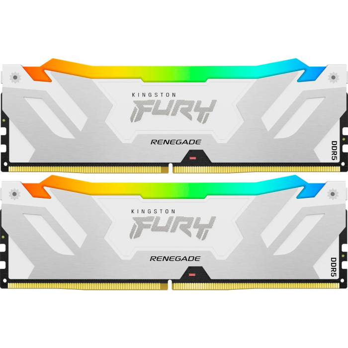 Модуль пам'яті KINGSTON FURY Renegade RGB White/Silver DDR5 6000MHz 64GB Kit 2x32GB (KF560C32RWAK2-64)