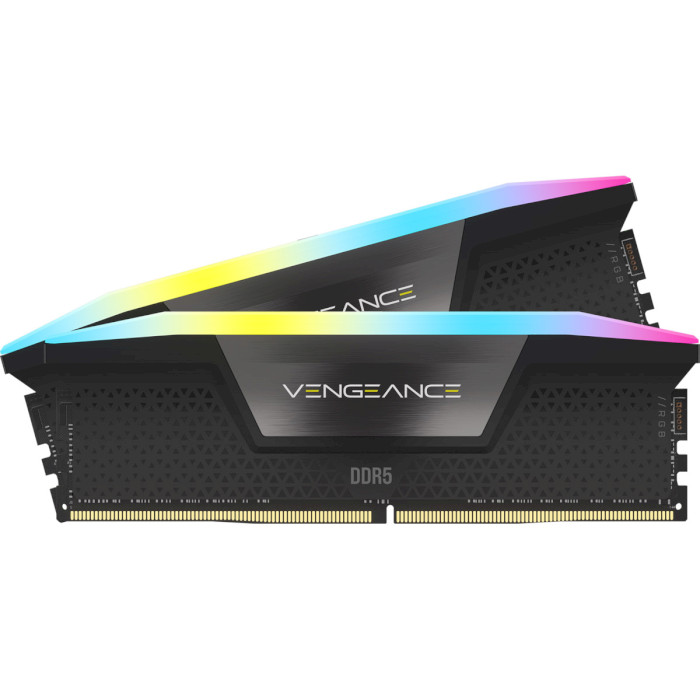 Модуль пам'яті CORSAIR Vengeance RGB Black DDR5 6000MHz 32GB Kit 2x16GB (CMH32GX5M2D6000C36)