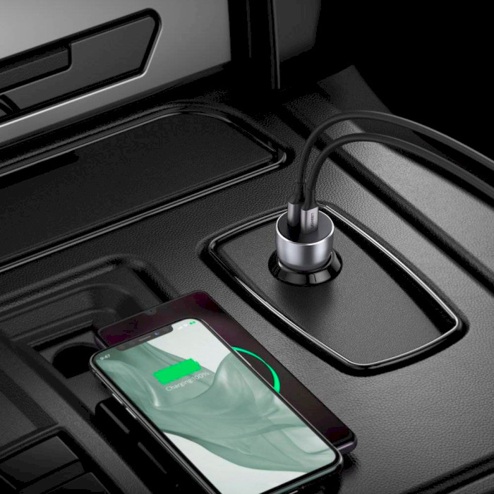 Автомобільний зарядний пристрій UGREEN CD213 36W 1xUSB-A, 1xUSB-C, QC3.0, PD3.0 Car Charger Gray (60980)