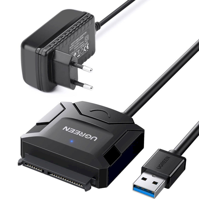 Адаптер UGREEN CR108 SATA to USB-A Adapter для HDD/SSD 2.5"/3.5" SATA to USB3.0 Black (20611)