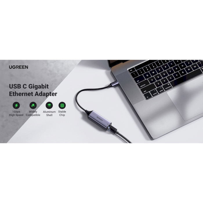 Сетевой адаптер UGREEN CM199 USB-C Gigabit Ethernet Adapter Space Gray (50737)