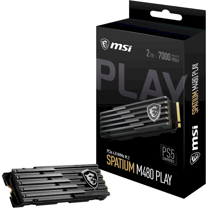 SSD диск MSI Spatium M480 Play w/heatsink 2TB M.2 NVMe (S78-440Q300-P83)