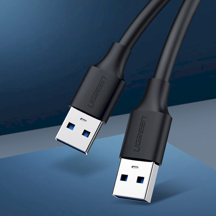 Кабель UGREEN US102 USB-A 2.0 Male to Male 3м Black (30136)