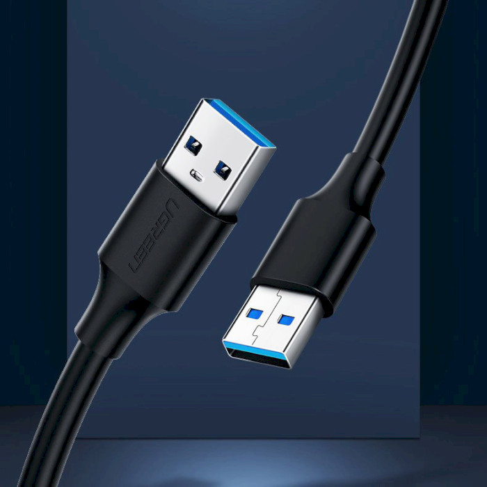 Кабель UGREEN US102 USB-A 2.0 Male to Male 1.5м Black (10310)