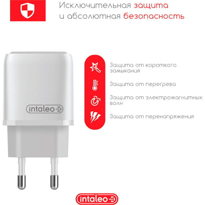 Зарядное устройство INTALEO TCGQPD120T 1xUSB-C, 3A White w/Type-C to Type-C cable