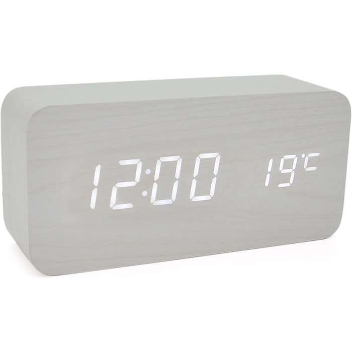 Часы настольные VST 862 Wooden White (White LED)
