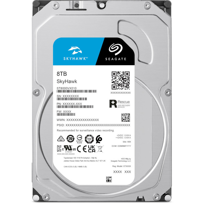 Жорсткий диск 3.5" SEAGATE SkyHawk 8TB SATA/256MB (ST8000VX010)