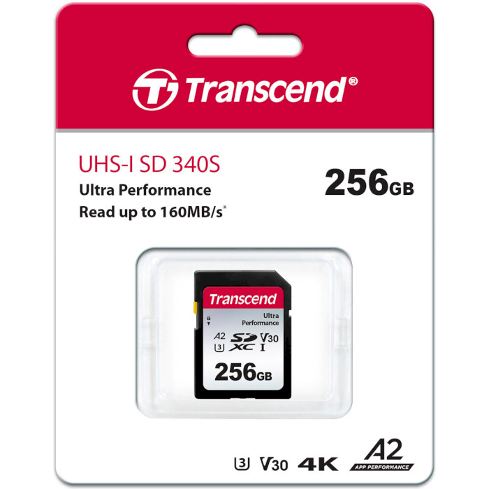 Карта памяти TRANSCEND SDXC 340S 256GB UHS-I U3 V30 A2 (TS256GSDC340S)