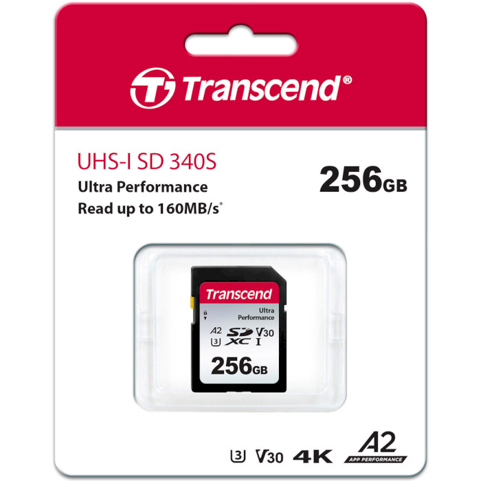 Карта пам'яті TRANSCEND SDXC 340S 256GB UHS-I U3 V30 A2 (TS256GSDC340S)