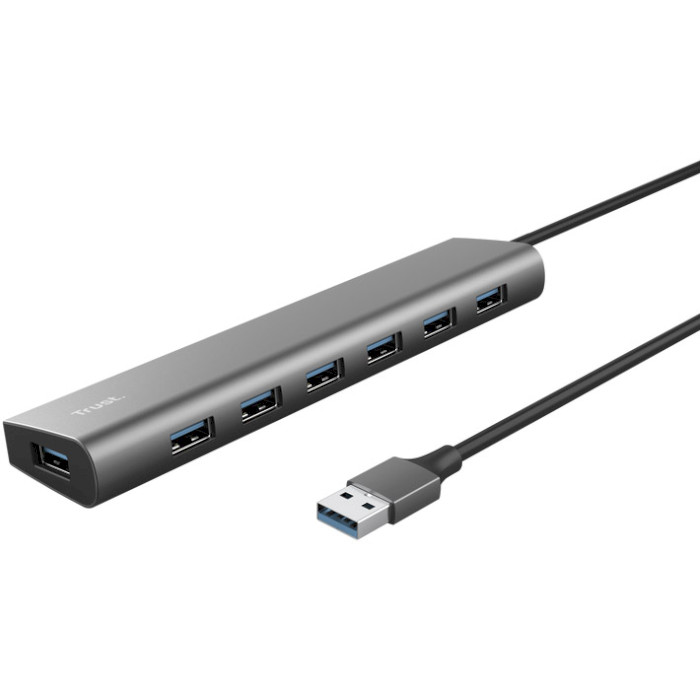 USB-хаб TRUST Halyx 7-port USB 3.2 Gen1 Hub Gray (24967)