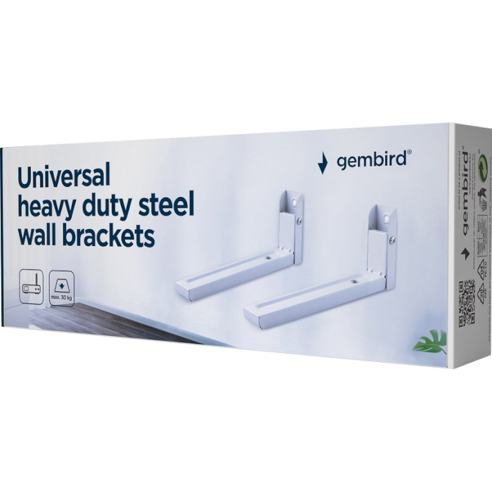 Крепление для микроволновой печи GEMBIRD Universal Heavy Duty Steel Wall Brackets 30kg White