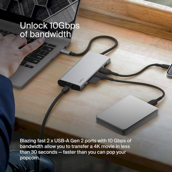 Порт-реплікатор BELKIN Connect USB-C 7-in-1 Multiport Adapter (INC009BTSGY)