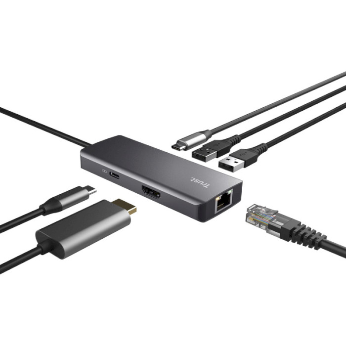 Порт-репликатор TRUST Dalyx 6-in-1 USB-C Multiport Adapter Silver (24968)