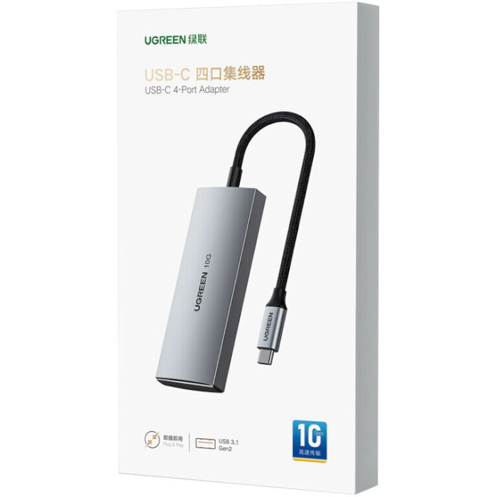 USB-хаб UGREEN CM480 USB-C 4-port Adapter 10G Space Gray (30758)
