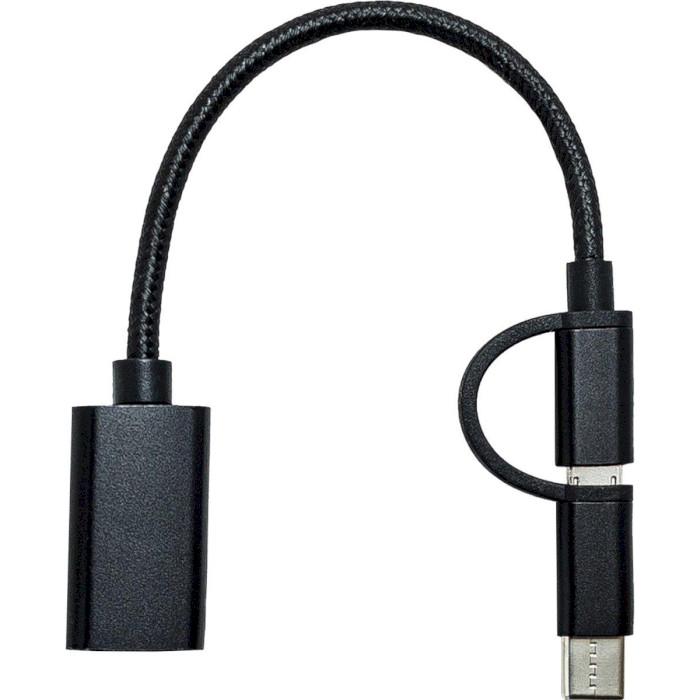 Адаптер OTG XOKO AC-150 USB-A 3.0 to Micro-USB/Type-C Black (AC-150-BK)