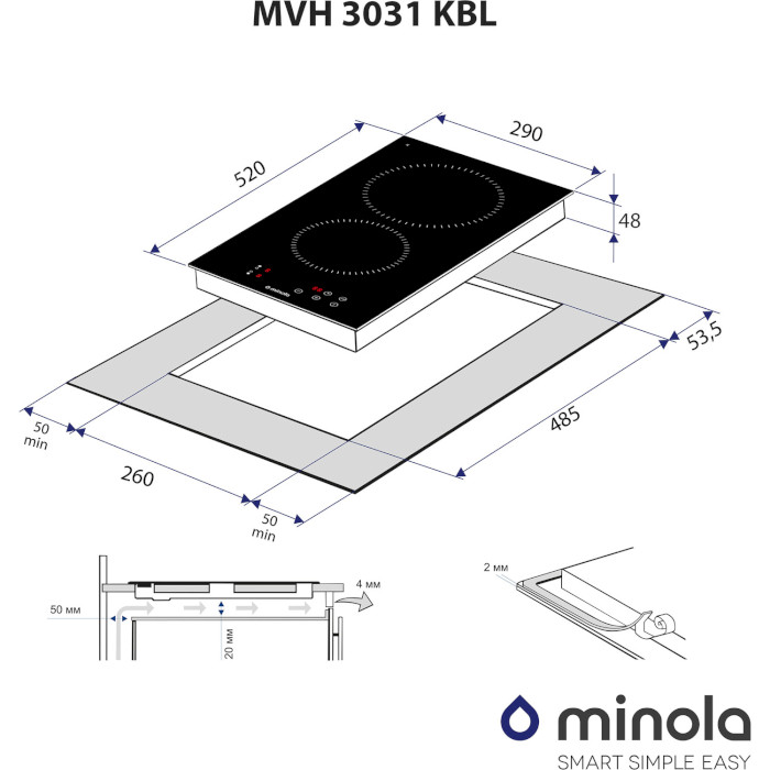 Варочная поверхность электрическая MINOLA MVH 3031 KBL