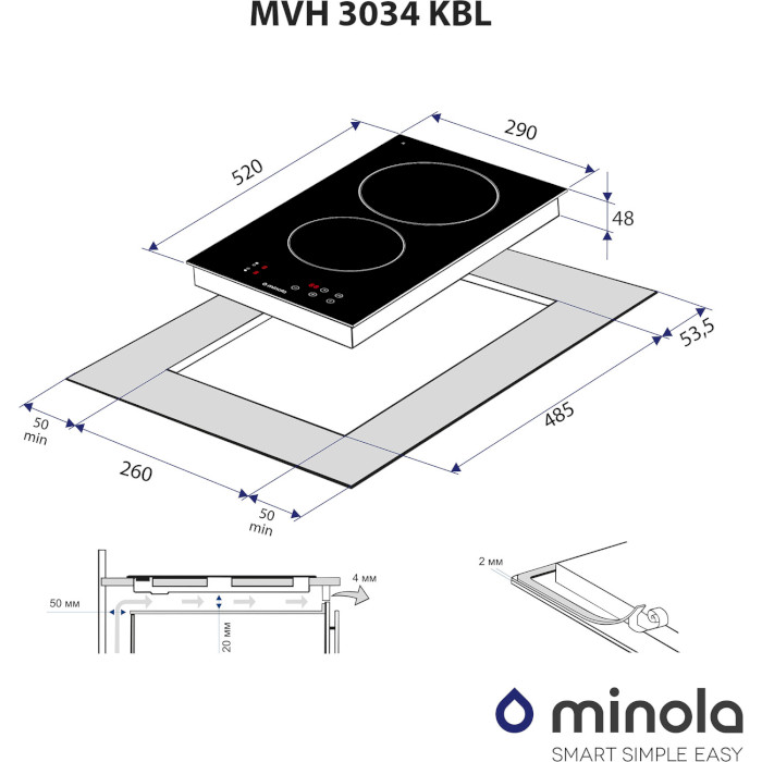 Варочная поверхность электрическая MINOLA MVH 3034 KBL