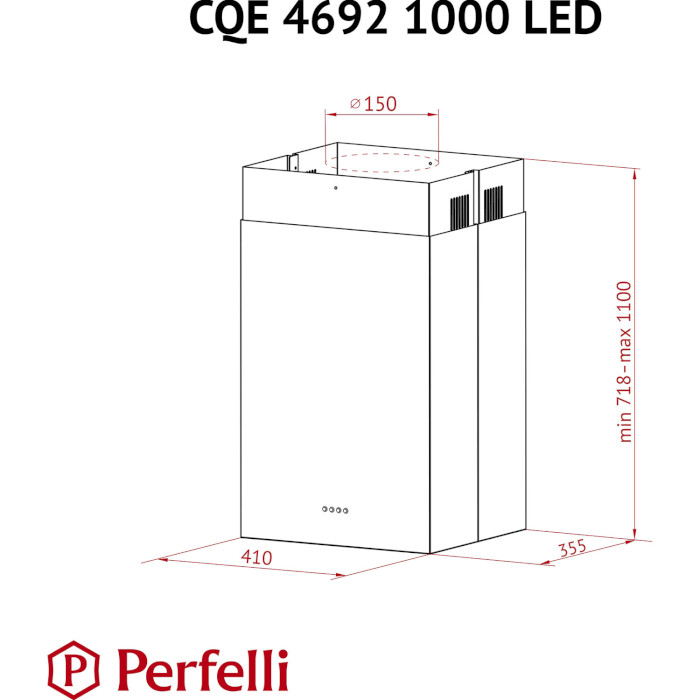 Витяжка PERFELLI CQE 4692 I 1000 LED