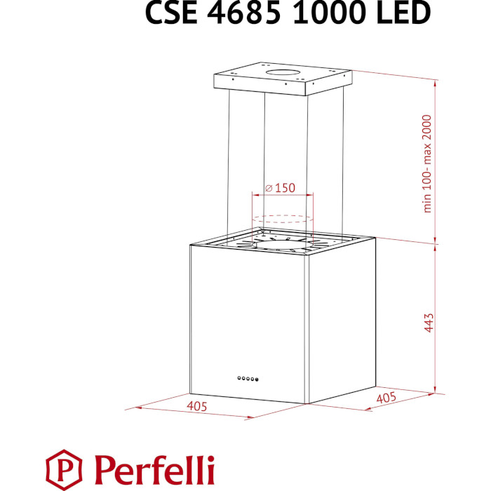 Витяжка PERFELLI CSE 4685 I 1000 LED
