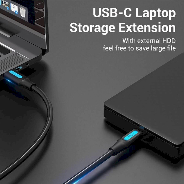 Кабель VENTION USB Type-C to Mini-USB 1.5м Black (COWBG)