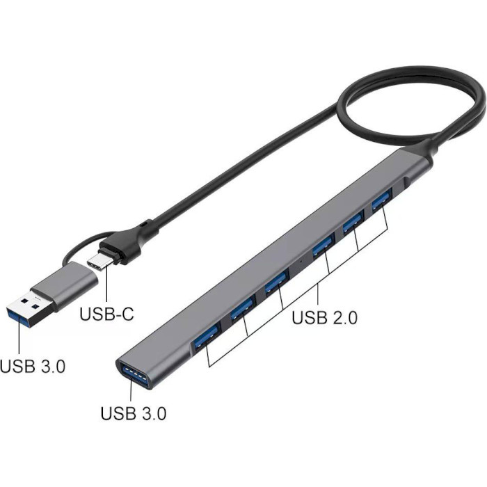 USB-хаб XOKO AC-700m 7xUSB-A