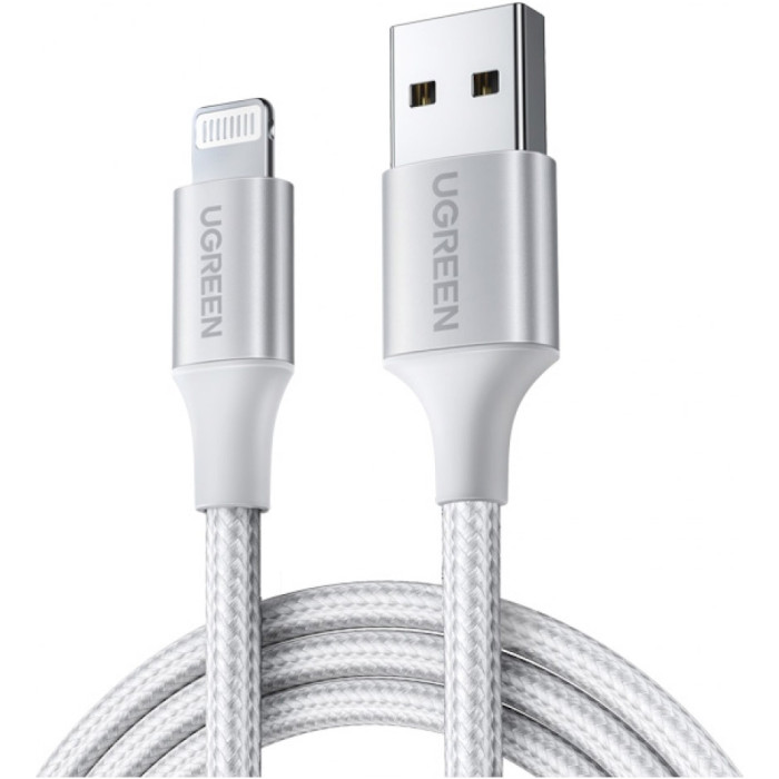 Кабель UGREEN US199 USB-A to Lightning MFi 1.5м White (60162)