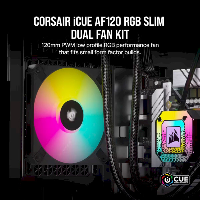 Комплект вентиляторов CORSAIR iCUE AF120 RGB Slim Black 2-Pack (CO-9050163-WW)