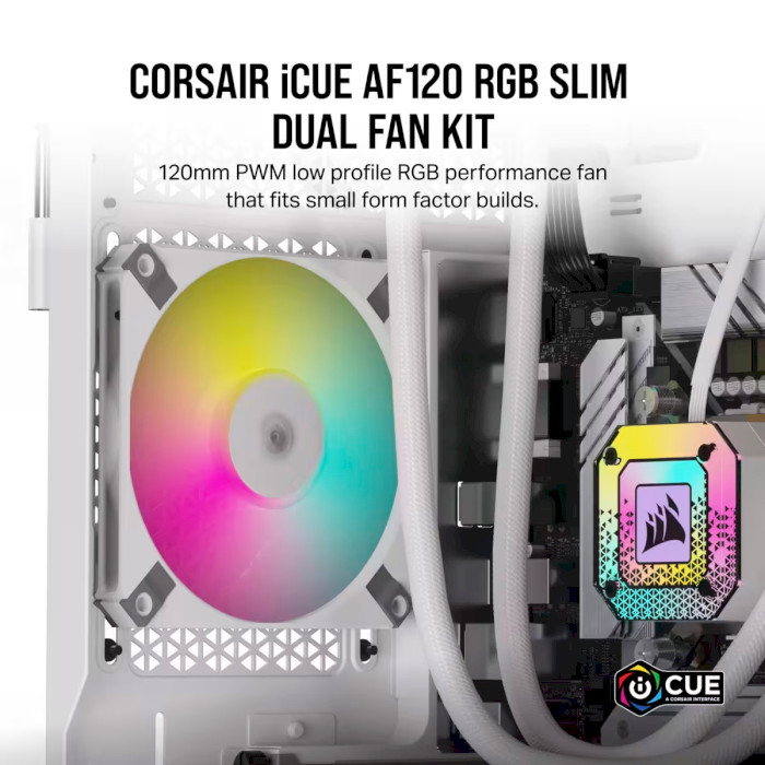 Комплект вентиляторів CORSAIR iCUE AF120 RGB Slim White 2-Pack (CO-9050165-WW)