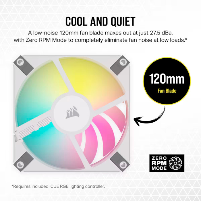 Комплект вентиляторів CORSAIR iCUE AF120 RGB Slim White 2-Pack (CO-9050165-WW)