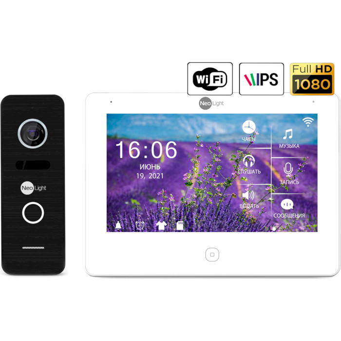 Комплект відеодомофона NEOLIGHT Alpha HD WF White + Prime FHD Pro Black