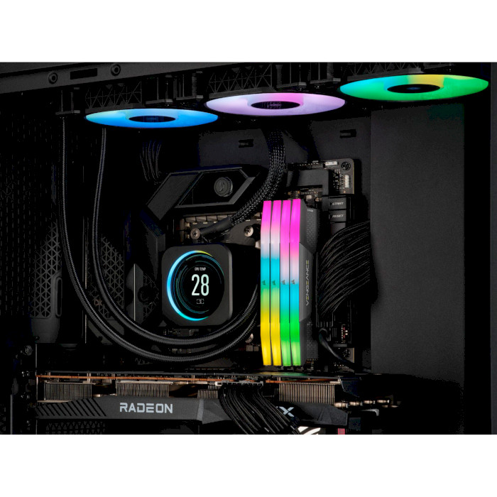 Модуль памяти CORSAIR Vengeance RGB Cool Gray DDR5 5200MHz 32GB Kit 2x16GB (CMH32GX5M2B5200Z40K)