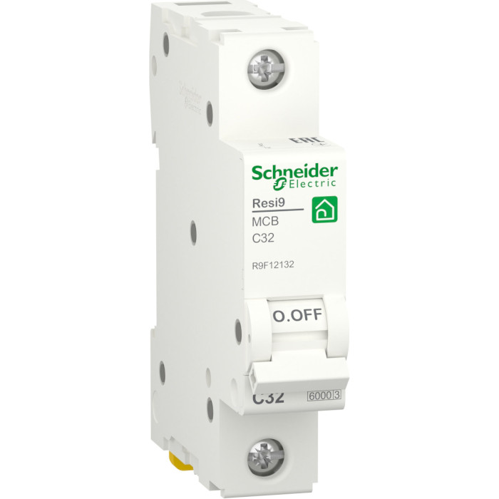 Вимикач автоматичний SCHNEIDER ELECTRIC RESI9 1p, 32А, C, 6кА (R9F12132)