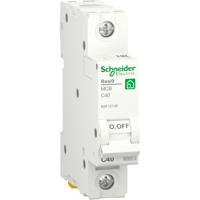 Вимикач автоматичний SCHNEIDER ELECTRIC RESI9 1p, 40А, C, 6кА (R9F12140)