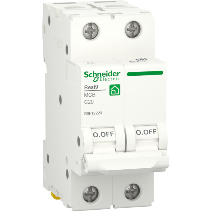 Вимикач автоматичний SCHNEIDER ELECTRIC RESI9 2p, 20А, C, 6кА