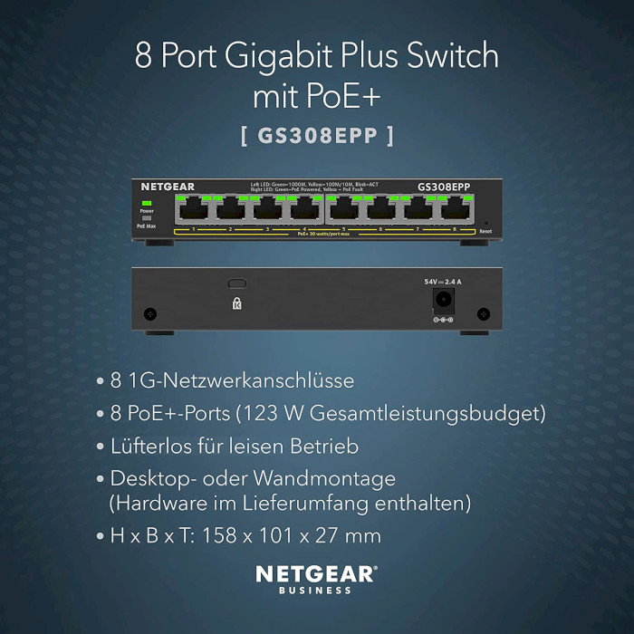 Комутатор NETGEAR GS308EPP (GS308EPP-100PES)