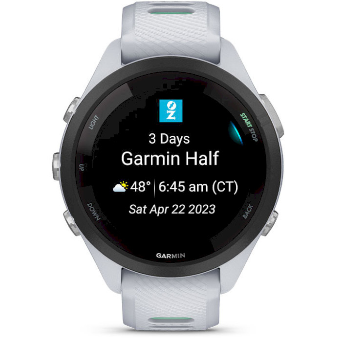 Смарт-годинник GARMIN Forerunner 265S 42mm Black Bezel with Whitestone Case and Whitestone/Neo Tropic Silicone Band (010-02810-14/54)